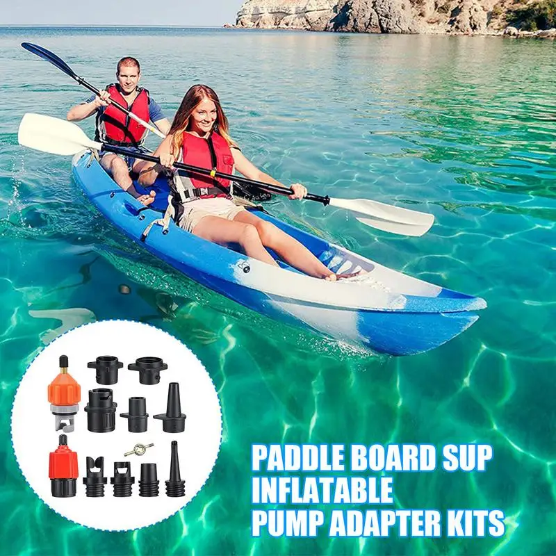 Paddle Board Inflator Adapter Air Pump Converter 9 Nozzles Pumping Head Connector Air Pump Attachment For Inflatable Kayak