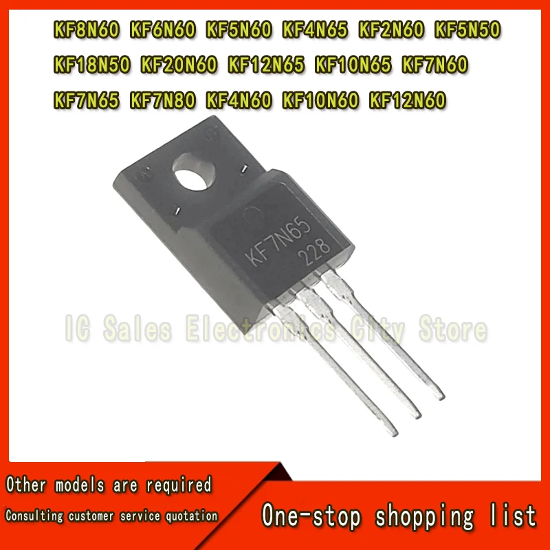 MOSFET N-カンタルトランジスタ,TO-220F 20n60 6n60 7n65 4n60 10n60 2n60 8n60 12n60 18n60 7n50 7n60 5n60 4n65 12n65 10n65 5n50, 10個