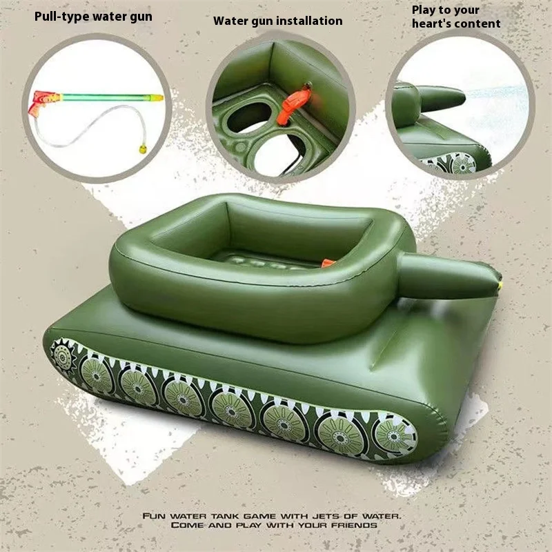Réservoir de Simulation jouets gonflables flotteur pulvérisation d'eau avec pistolet à eau piscine extérieure multijoueur bataille chaise de natation modèle gonflable