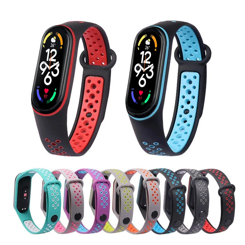 Strap for Mi band 7 6 Bracelet Sport Silicone Miband4 miband5 correa belt Replacement for nike Wristband xiaomi Mi band 4 5 6 7