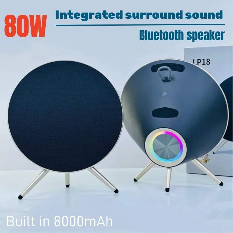 80W Outdoor Subwoofer Home Theater New Design UFO BT5.3 Speaker FM LED Light Clear Sound Wireless Caixa De Som Bluetooth Speaker