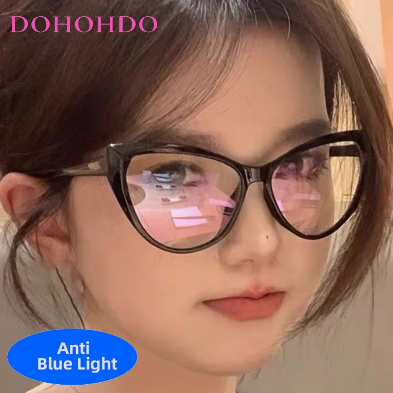 

Trendy Anti-blue Light Cat Eye Women's Glasses Brand Designer Men Games Computer Reading Eye Protection Optical Eyewear Lentes