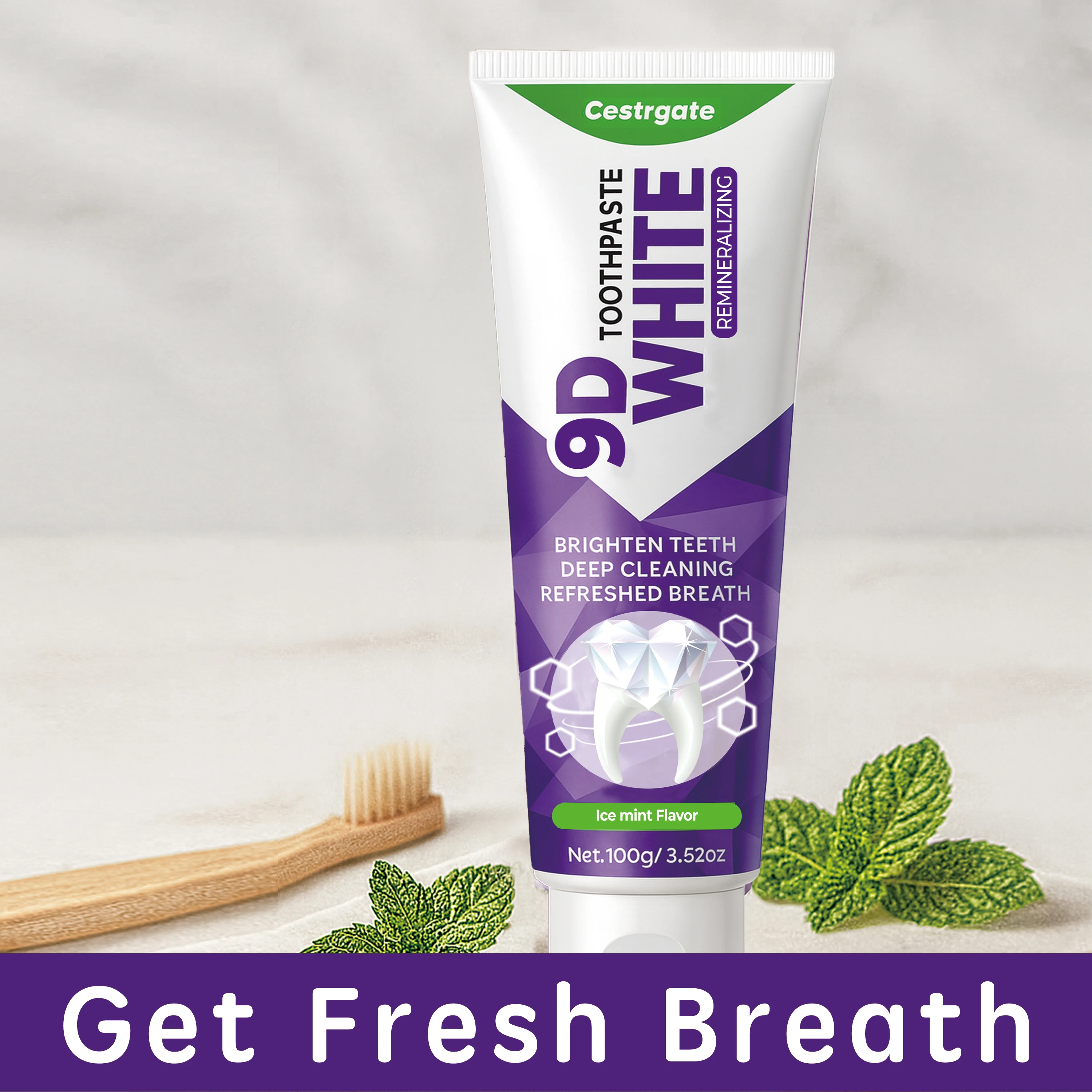 معجون أسنان هيدروكسياباتيت 9D أبيض 10% - جل أسنان احترافي مع تركيبة تذكير بنسبة 10% - رغوة التنظيف العميق، ريم البقع