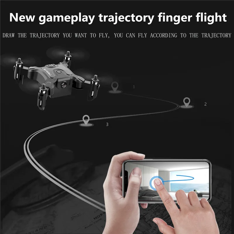 4DRC V2 Mini Drone HD Camera WiFi Fpv Air Pressure Altitude Hold Black And Gray Foldable Quadcopter RC Drone Toy