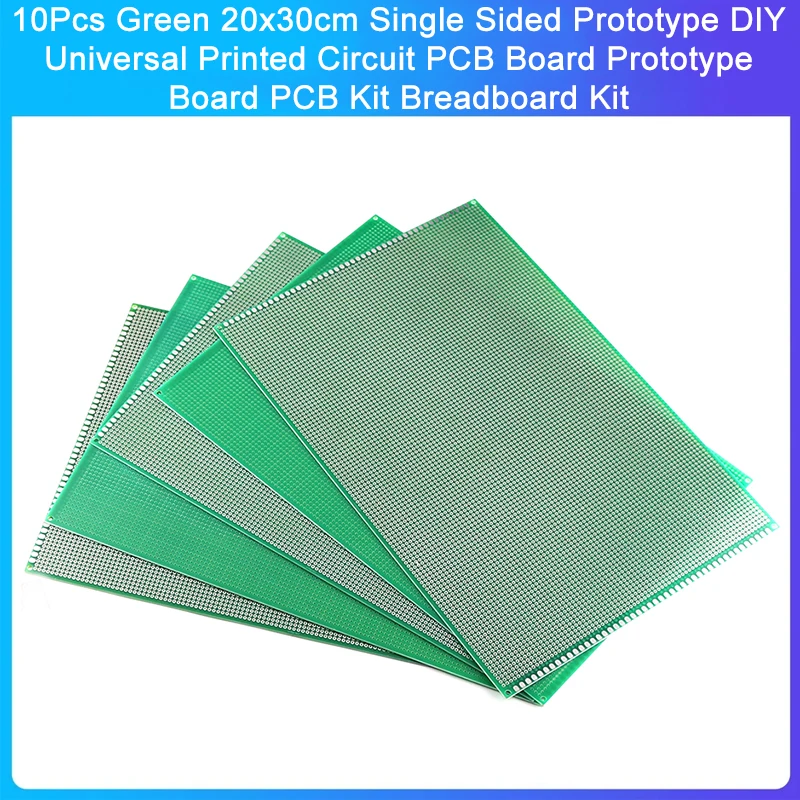 10Pcs Green 20x30cm Single Sided Prototype DIY Universal Printed Circuit PCB Board Prototype Board PCB Kit Breadboard Kit