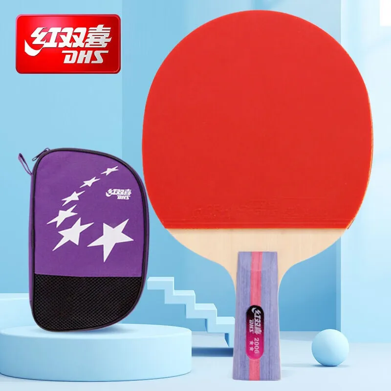 

DHS Table Tennis Racket H2006 Pure Wood Ping Pong Racket Paddle With Sticky Rubbers Ping Pong Blade with Bag Racquet Sports