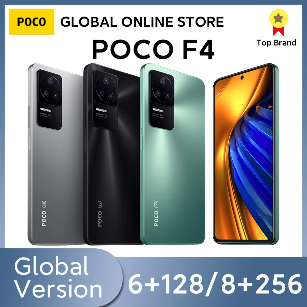 New POCO F4 5G Global Version 6GB 128GB/8GB 256GB Snapdragon 870 Octa Core 67W Charging 120Hz 64MP Triple Camera NFC