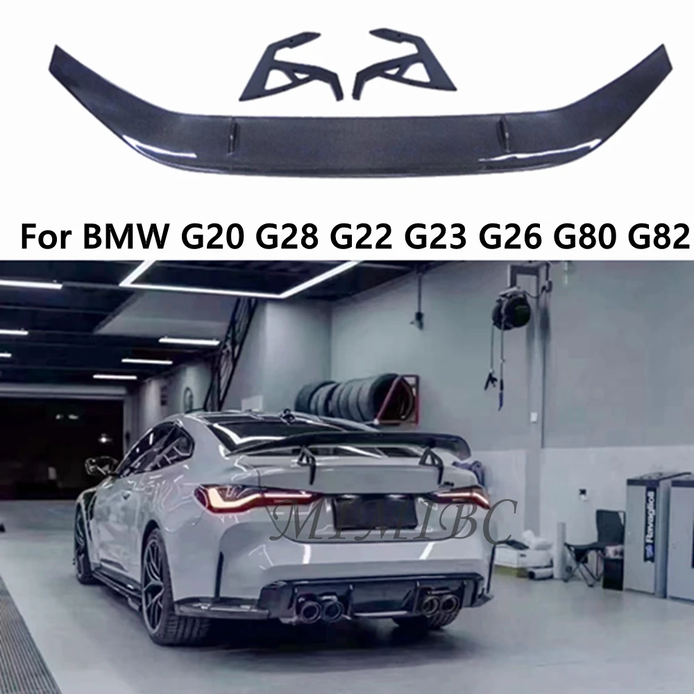 

For BMW G20 G28 G22 G23 G26 G80 G82 M3 M4 Real Carbon Fibe Rear Trunk Lid Ducktail Spoiler Wings Car Styling Tuning Accessories