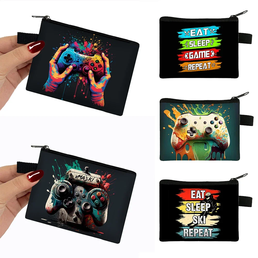 

Gamepad Wireless Controller Print Coin Purse Video Game Fans Wallets Gamers ID Credit Card Holder Money Coin Bag Small Pouch