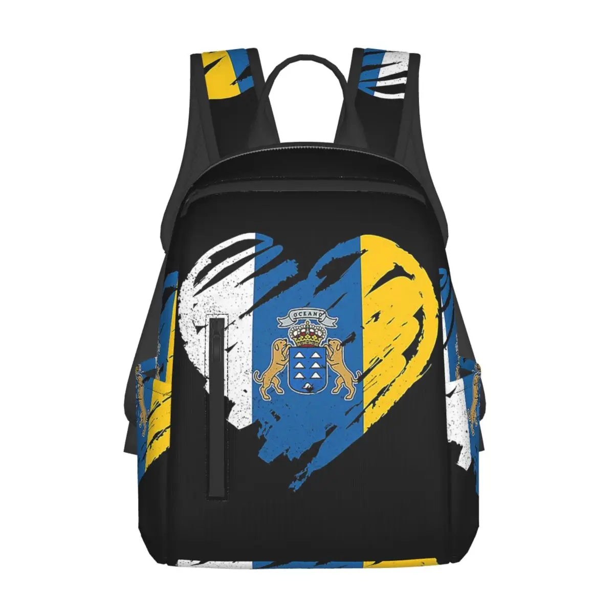 Spain Flag Oceano Canary Islands Backpack Daypack Large Capacity Children BookBag School Bag Shoulder Bags for Men Women