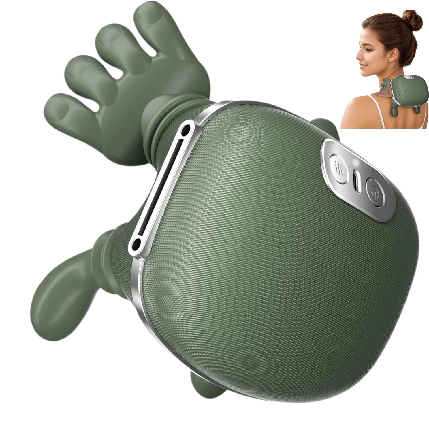 

Electric Heated Massager For Neck Shoulder And Muscle Deep Tissue 4D Kneading Massage For Pain Relief Deep Tissue Massage