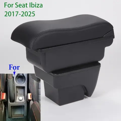 For Seat Ibiza Armrest Box For SEAT ARONA IBIZA 6L 6J 2017-2025 Car Armrest Auto Storage Box Retrofit Interior Car Accessories