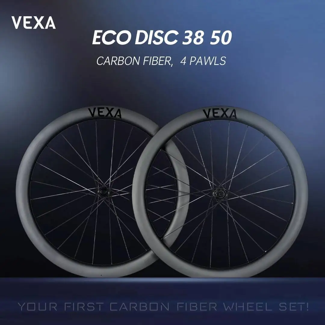

VEXA ECO Disc Road Bicycle 700C Carbon Fiber Wheelset Tubuless 38/50mm Depth Carbon Wheels Disc Brake