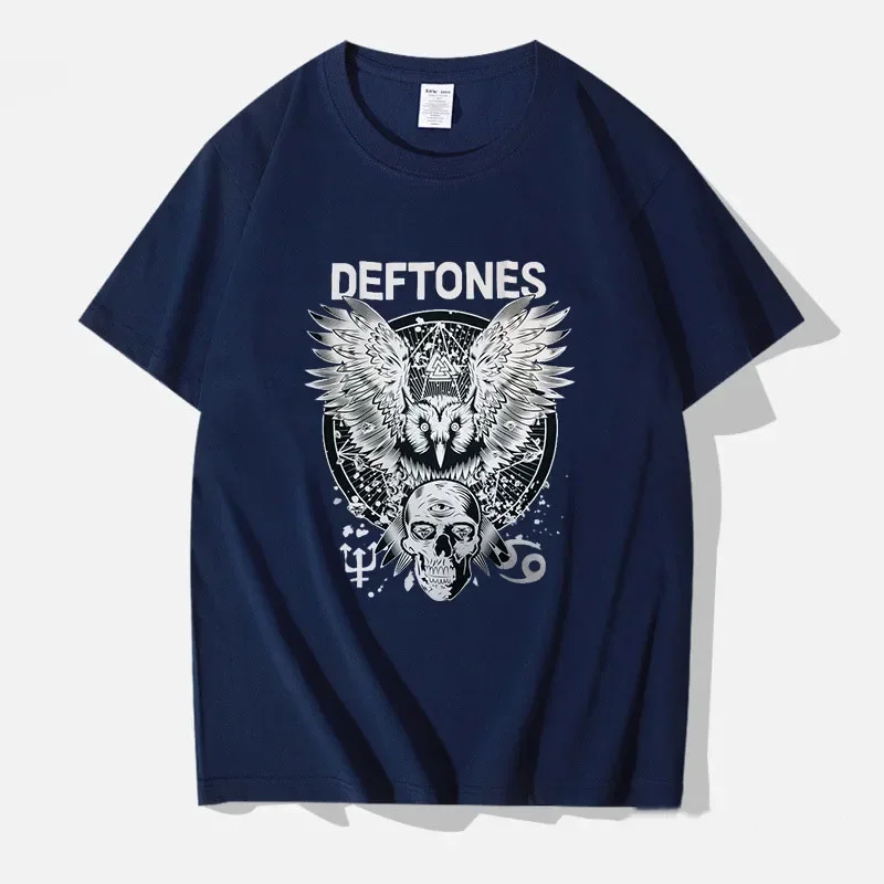 Summer harajuku custom Men Deftones Merch Chino Moreno Diamond Print men T-shirt Casual Basics O-collar Black Short Sleeve