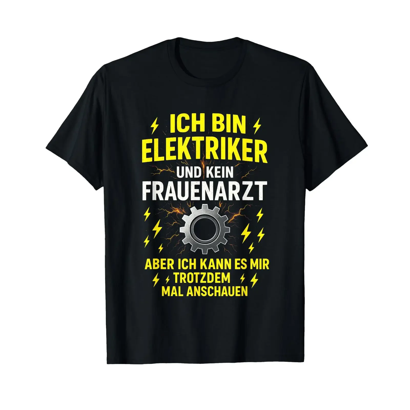 Футболка с немецким текстом «Ich Bin Elektriker Und Kein Frauenarzt» в винтажном стиле, с эффектом потертости, для повседневной носки, в стиле кэжуал.