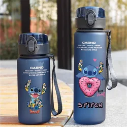 1000ml Stich Engel Cartoon Wasser Tasse tragbare Kunststoff große Kapazität Cartoon Figuren klare Tasse Outdoor-Sport Wasser Chil Cift