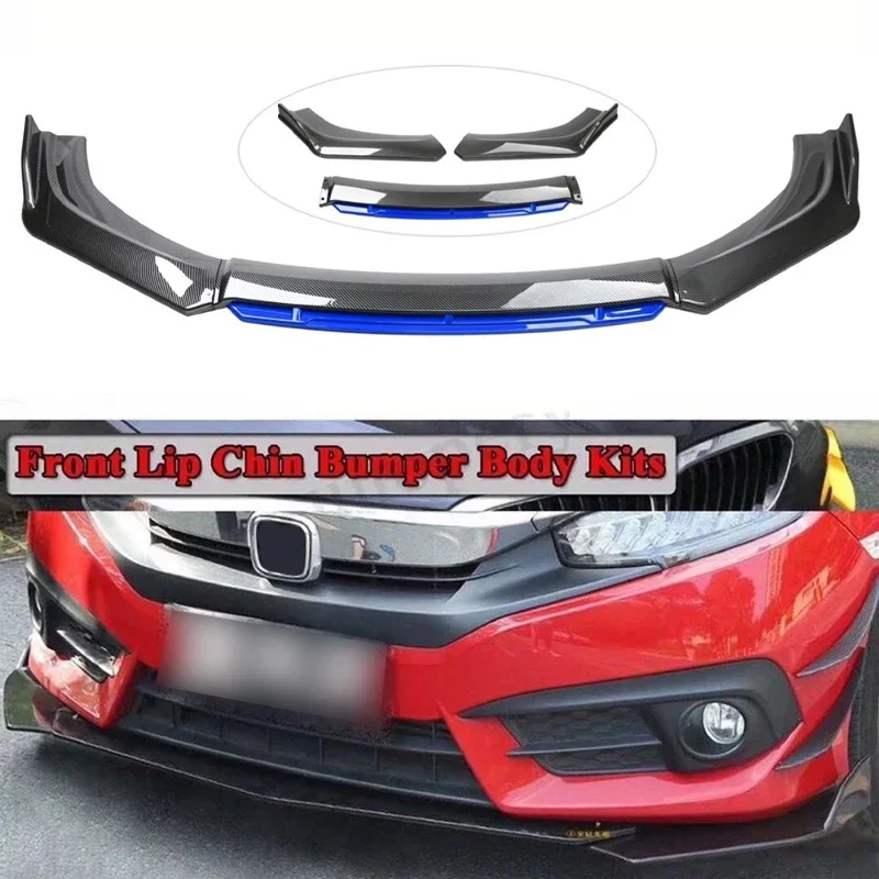 طقم هيكل شفة المصد الأمامي العالمي، مقسم، سبويلر السيارة، مجرفة أمامية، ملحقات حماية السيارة، تعديل السيارة #3