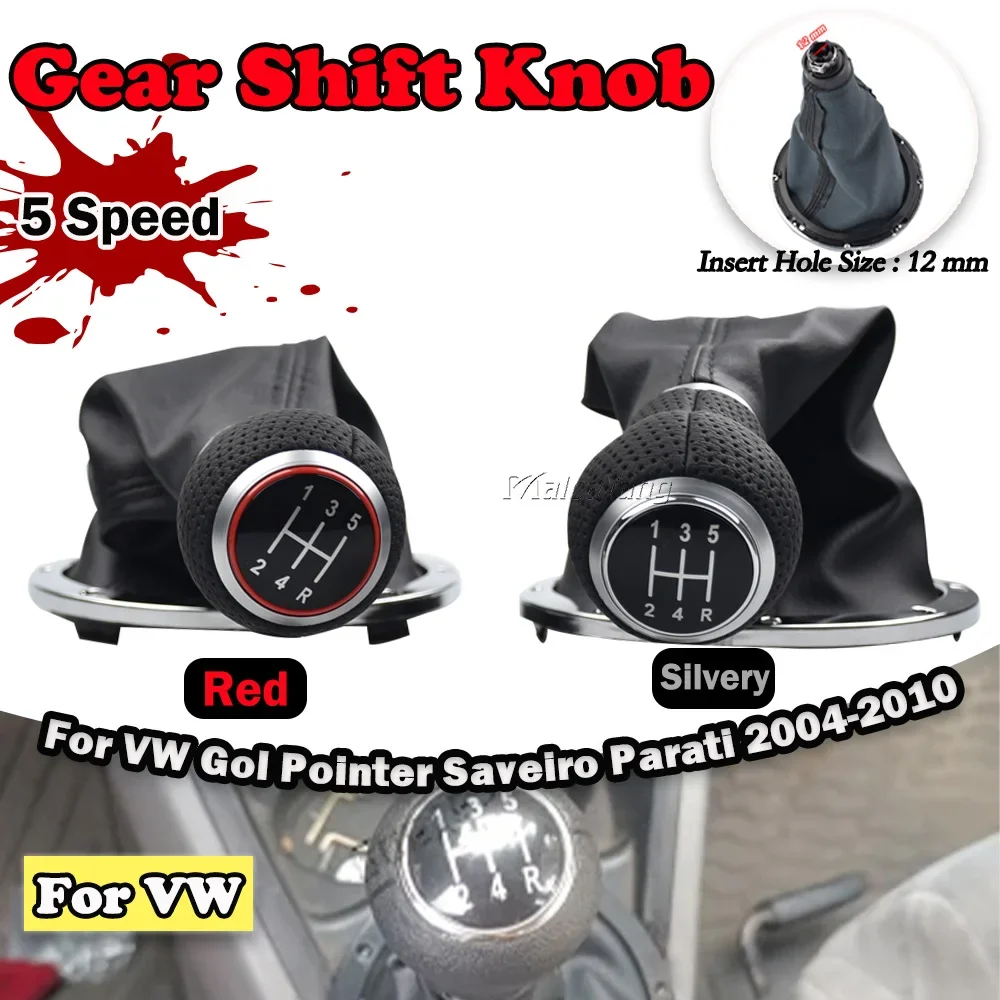 Car Gear Shift Knob with Gaiter Boot Cover For VW Gol Pointer Saveiro Parati 2004-2010 Interior Accessories