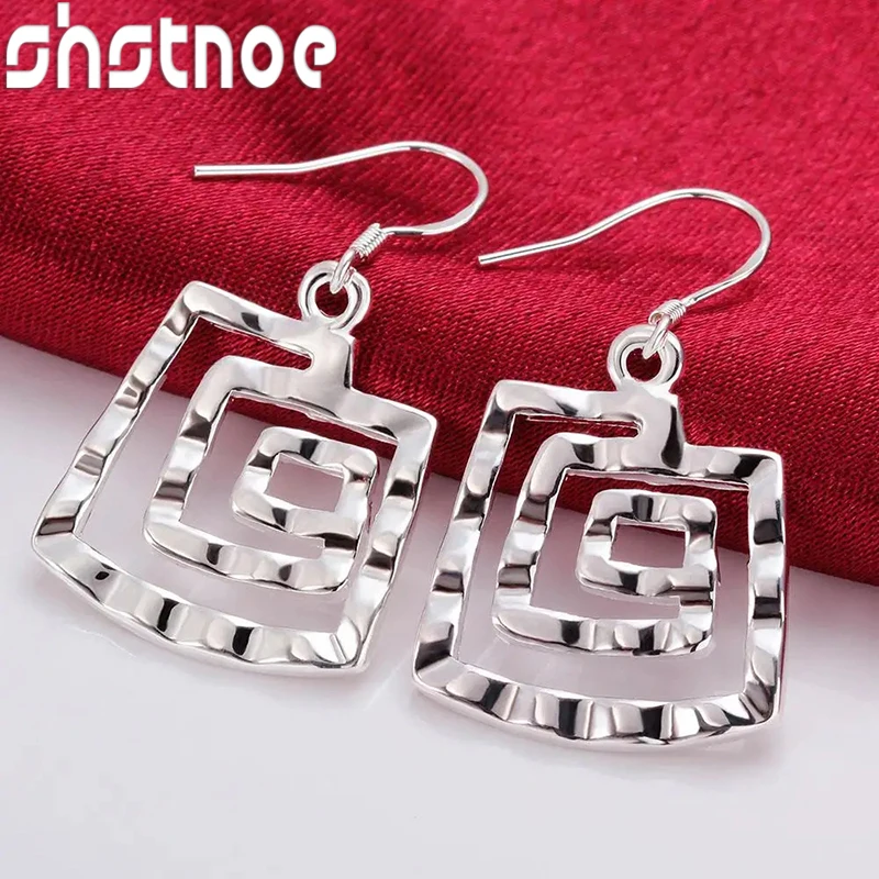 

SHSTONE Hot Charms Pretty 925 Sterling Silver Beautiful drop Earrings for Women fashion fine party wedding Jewelry Holiday gifts