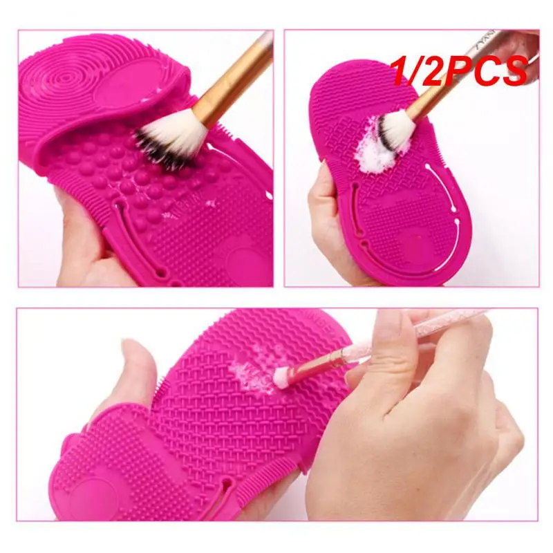 1/2PCS Silicone Scrubbing Pad Cosmetic Brush Scrubbing Pad Brush Cleaning Pad With Portable Scrubbing Pad Household Clean Tool