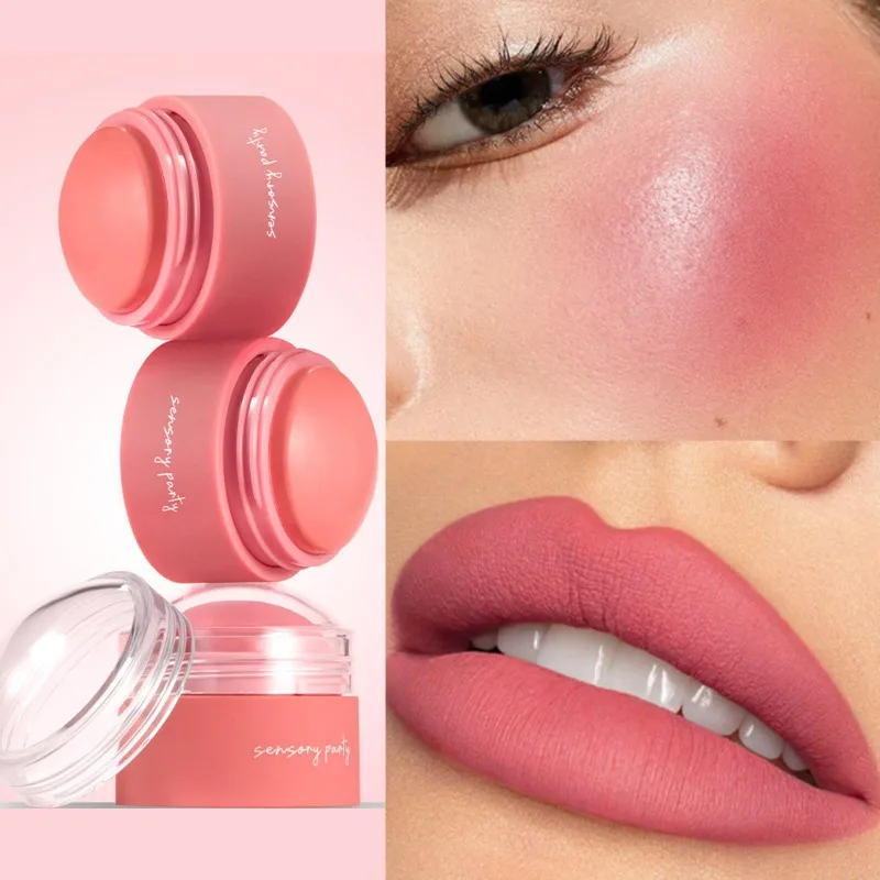 Crema morbida per fard, tavolozza monocolore per ragazze, fard arancione pesca, trucco nudo rouge, rossetto multiuso e fard