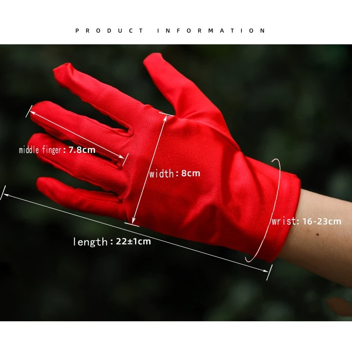 قفازات النساء الساتان لينة الإناث رقيقة بلون الأداء الاحتفالي الرقص تنفس القيادة قفازات تأثيري مرونة