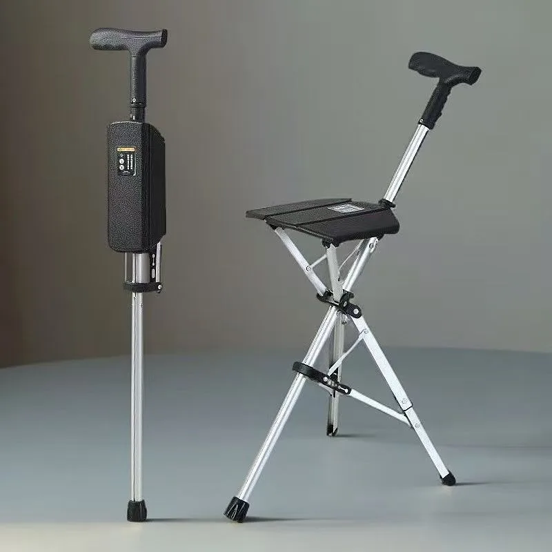 Outdoor mountaineering folding with stool light stool portable walking stick