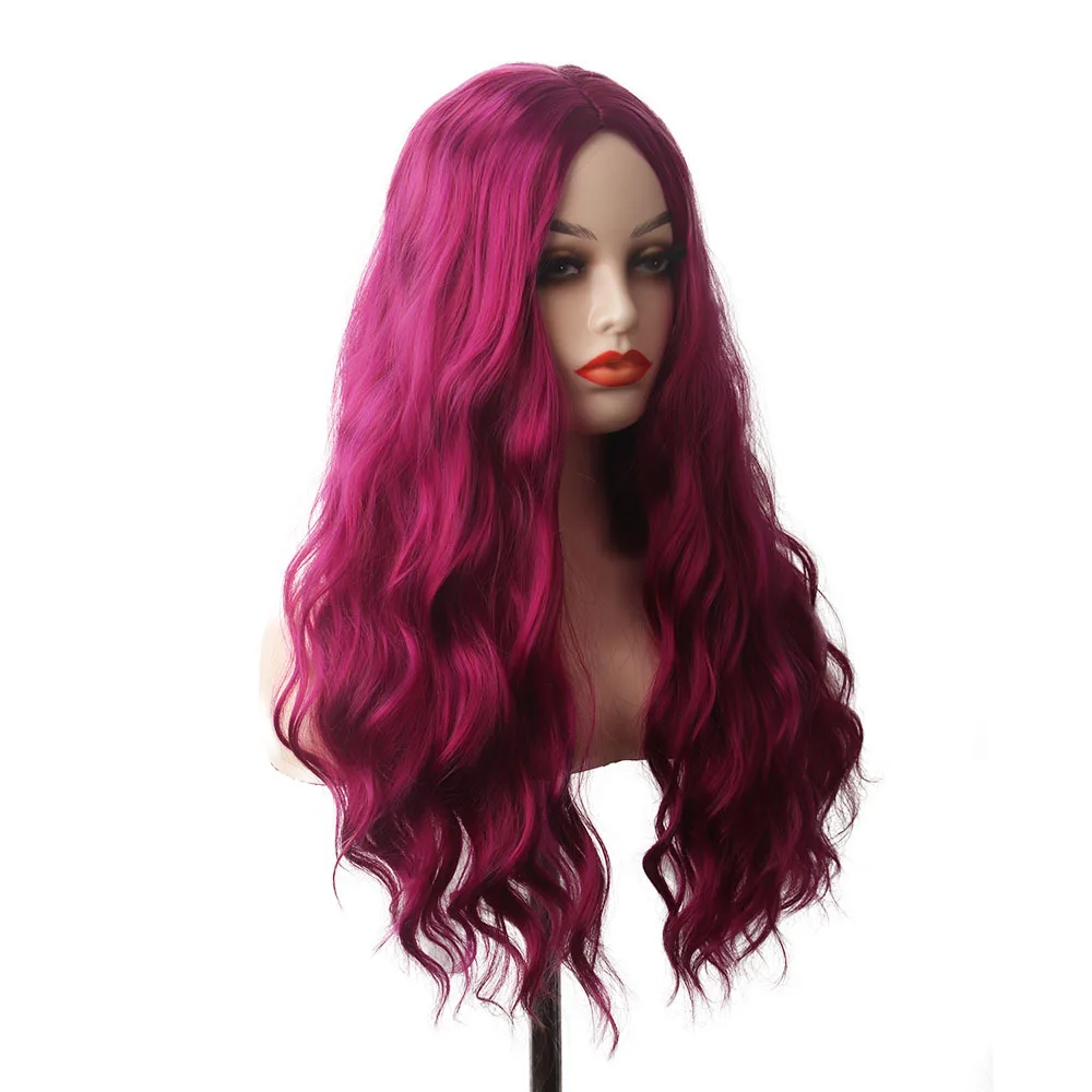 Rose net corn whisker wig head cover women's center split water ripple long curly hair wool roll