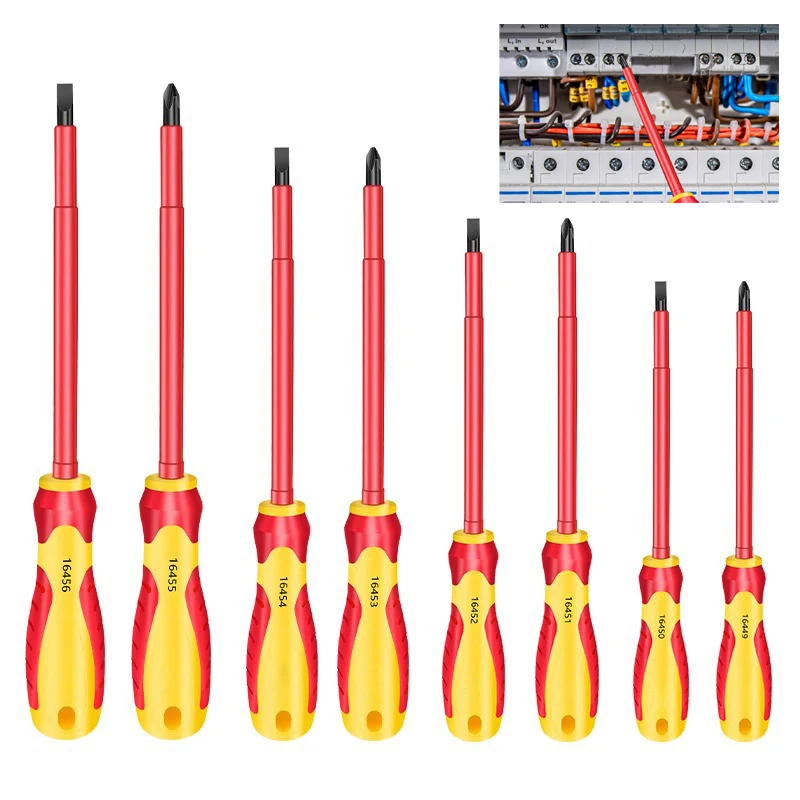 

Insulated Screwdriver Set Slotted Cross Screwdrivers Phillips Flat Driver Electrician's Professional Maintenance Tools Hand Tool