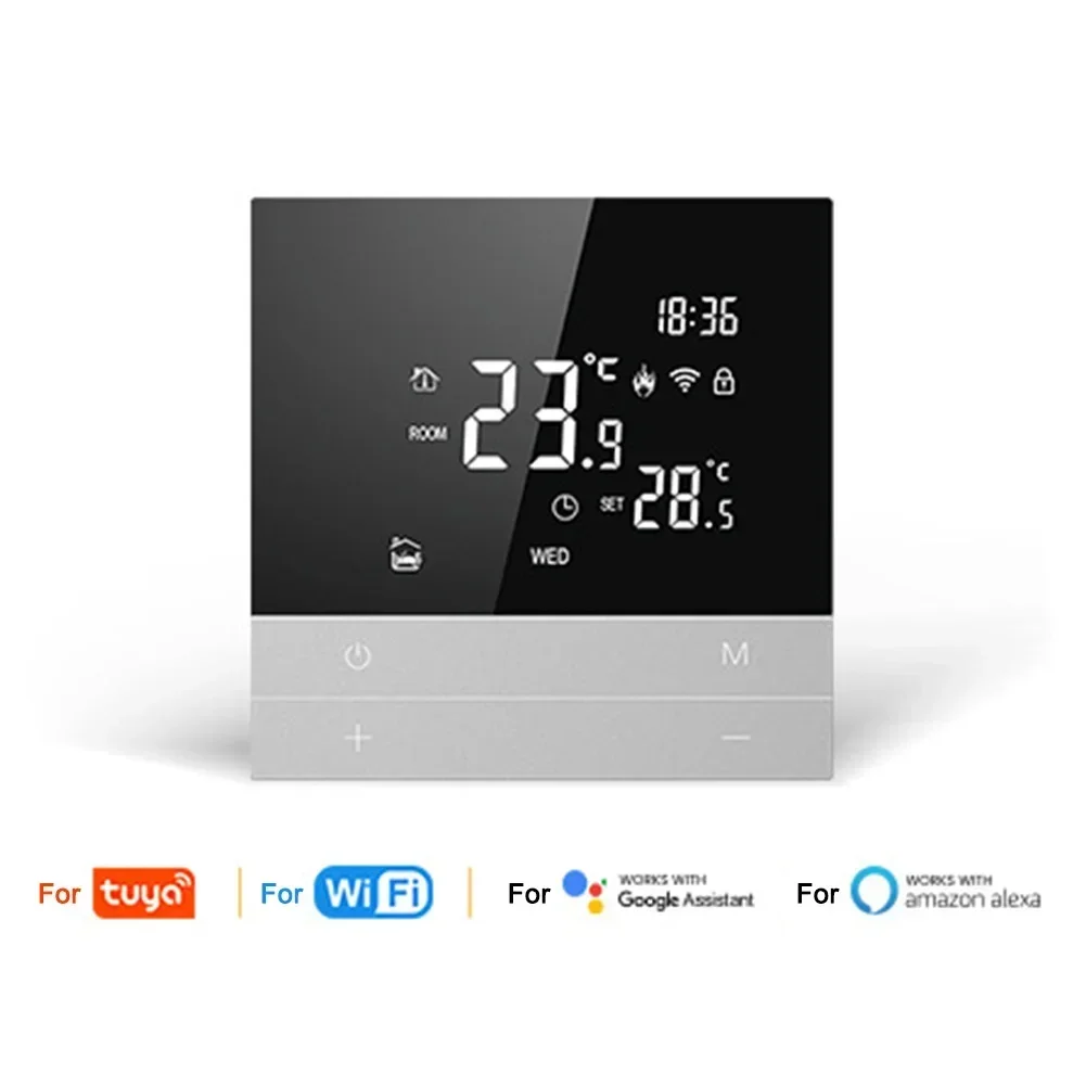 Toya-Compatible LCD Touch Programmable Thermostat With WiFi App And Voice Control For Floor Heating And Boiler Systems