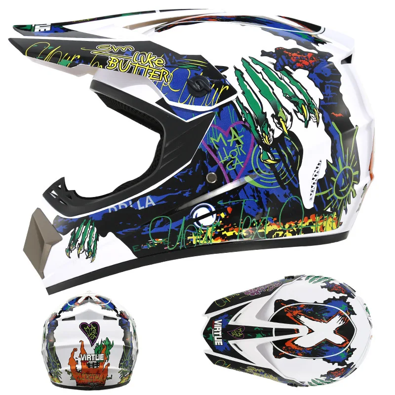 Saftey Helmets Men Women Children Kids Helmet Full-coverage Racing Biker Mountain Speedway Helmets Motocross Send 3 Free Gifts