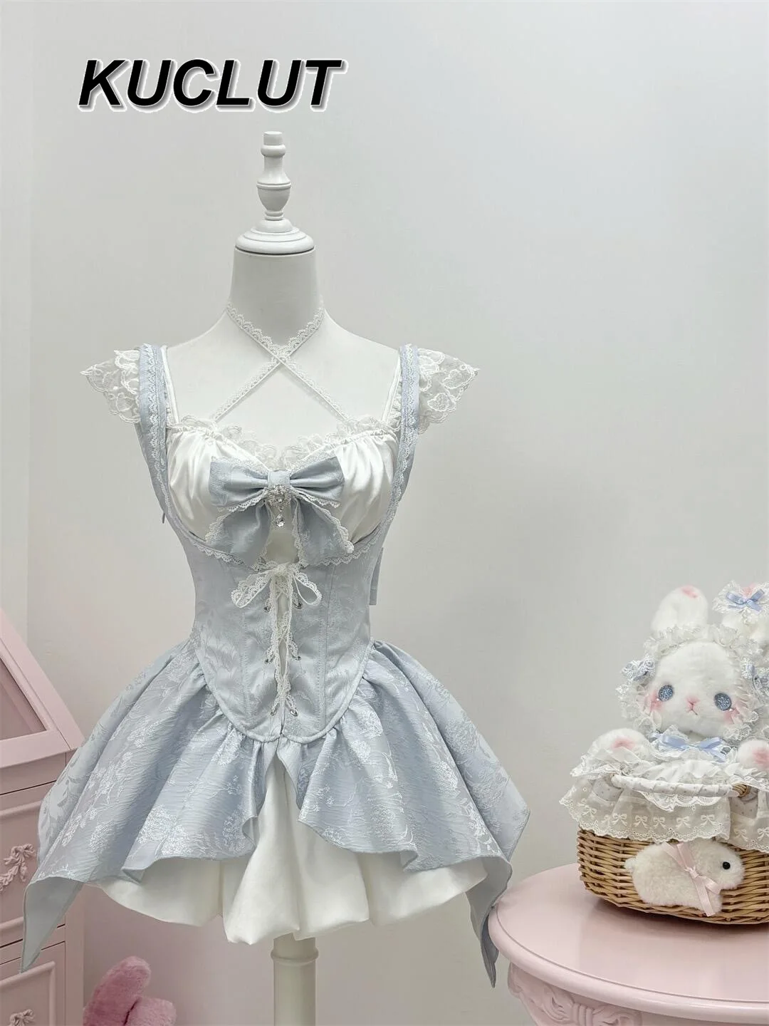 

Elegant Suit 2025 New Girl Dresses Set Socialite Summer Sweet Lace Slim Splicing Design Dress + Vest Two-piece Set for Women