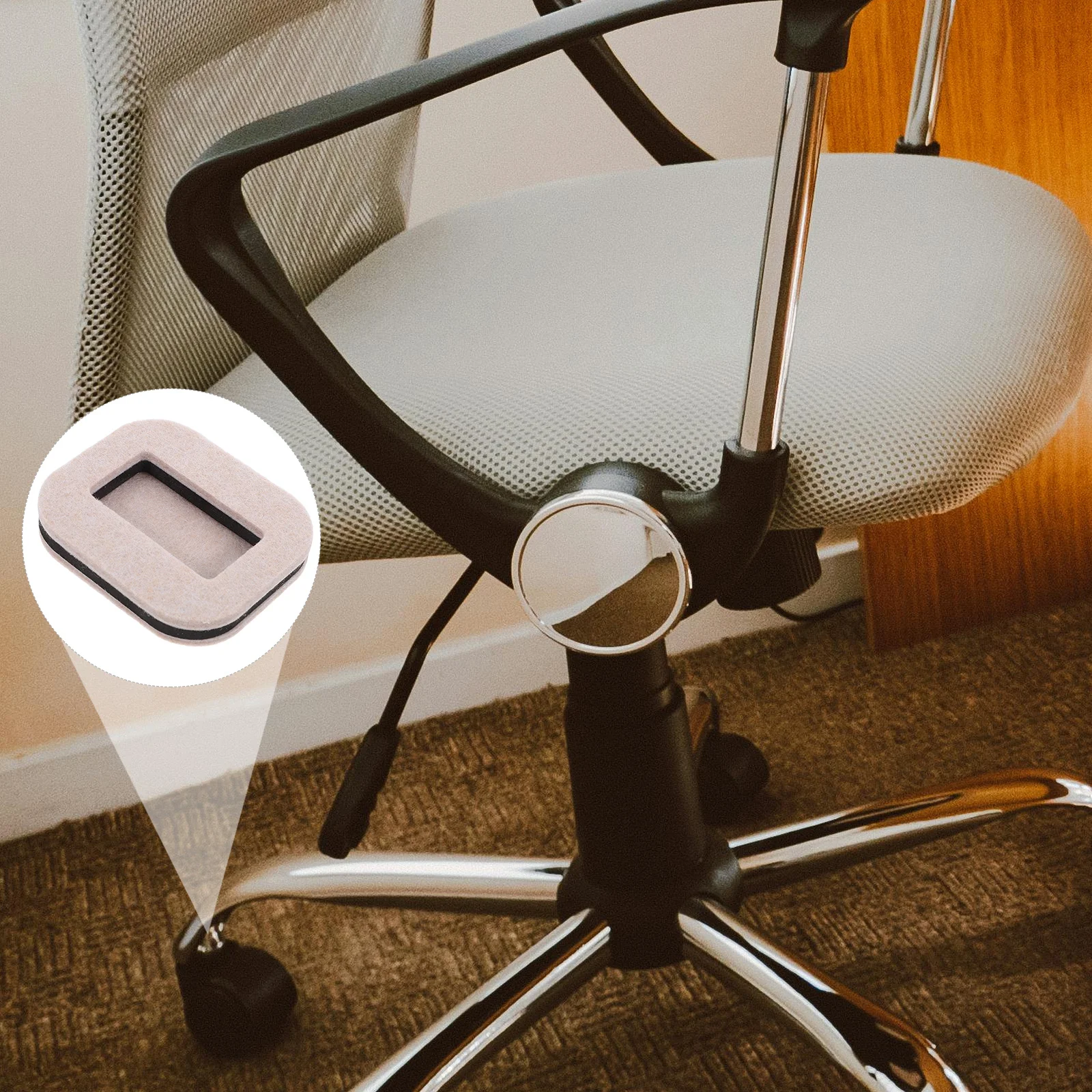 4 Pcs Roller Pad Caster Cups Furniture Coasters Chair Legs Swivel Stoppers for Hardwood Floor Felt