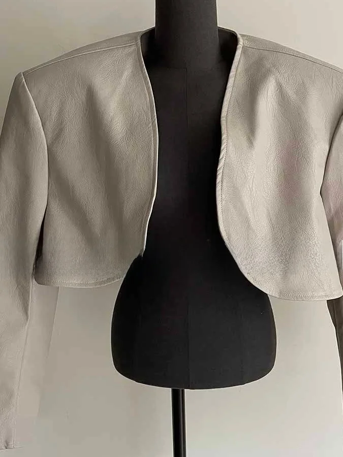 

Женский топ из искусственной кожи в стиле ретро, весна 2025 г., дизайн Faion Sensation, высококачественный топ, приятный для небольшого размера