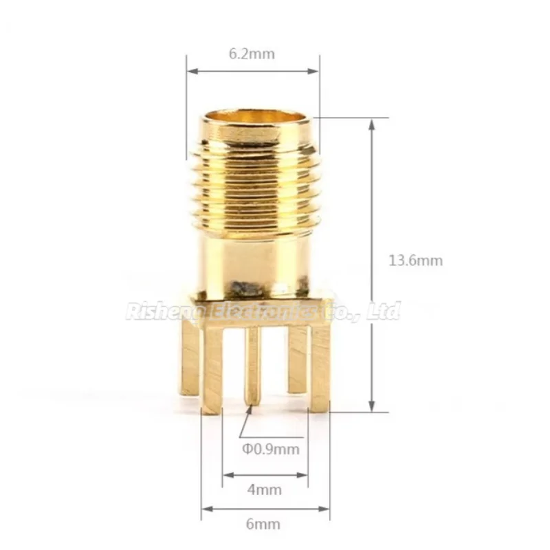 10Pcs Antenna base SMA-KE straight head positive foot type external screw internal hole straight insertion SMA base connector ﻿