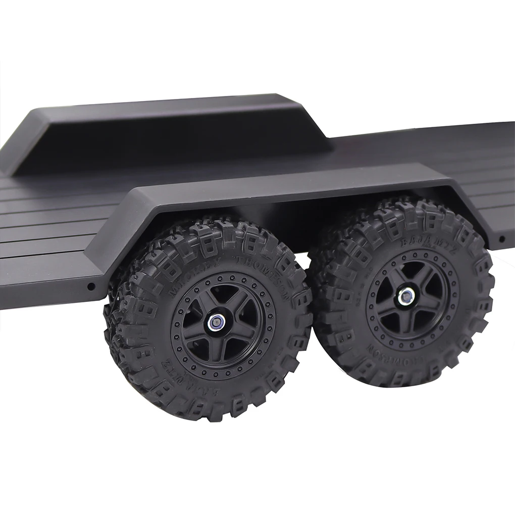 RCGOFOLLOW Metal Trailer RC Car Part Exquisite Workmanship Rc Metal Trailer For 1/18 Axial TRX4M SCX24 Crawler Black