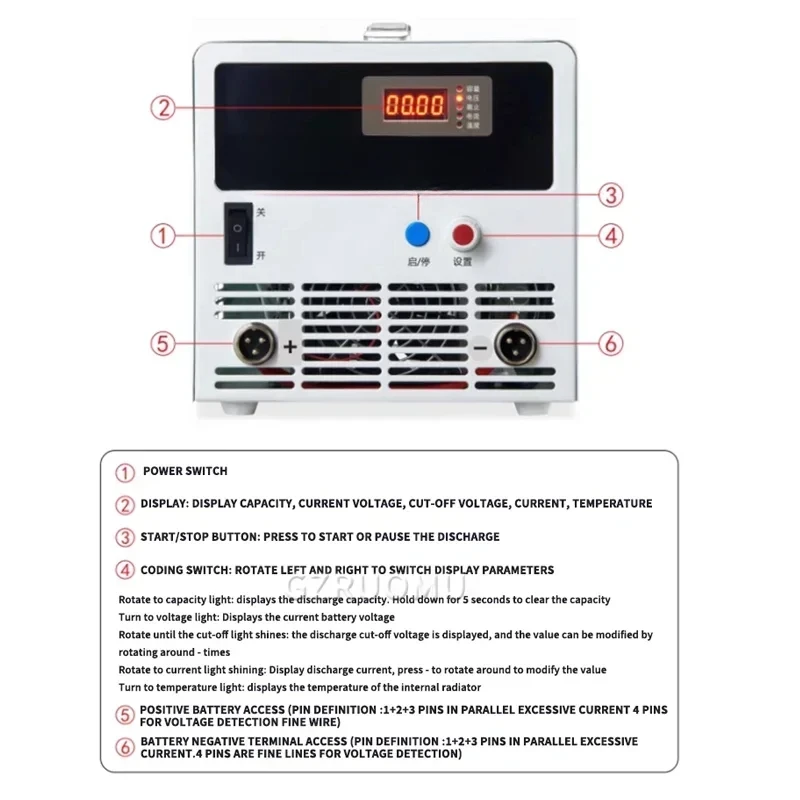 Electronic Load Battery Capacity Tester Lithium Lead Acid Battery Capacity Tester Charge