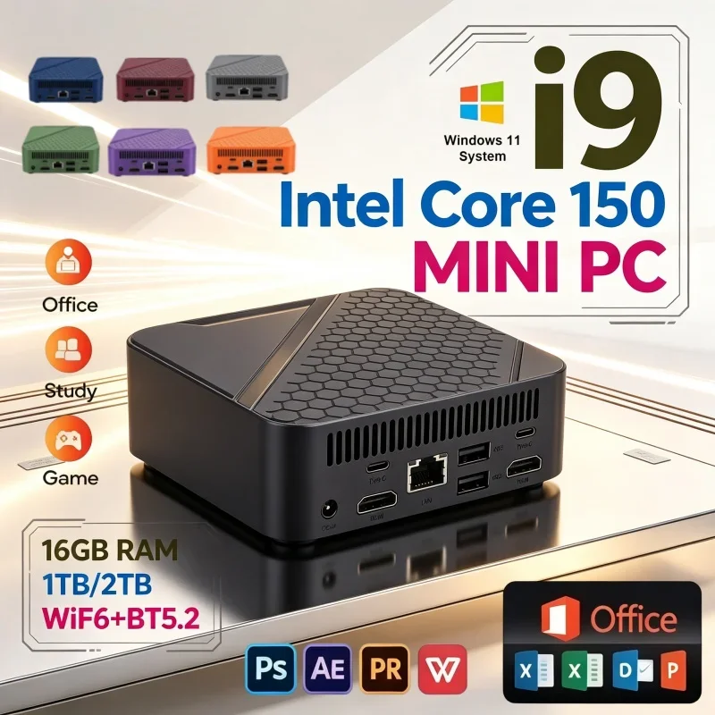 Popular Save-Space Mini Pocket PC Core N150 16GB RAM 1/2TB SSD BT5.2 WiFi6 Win11 4K Game Work Desktop