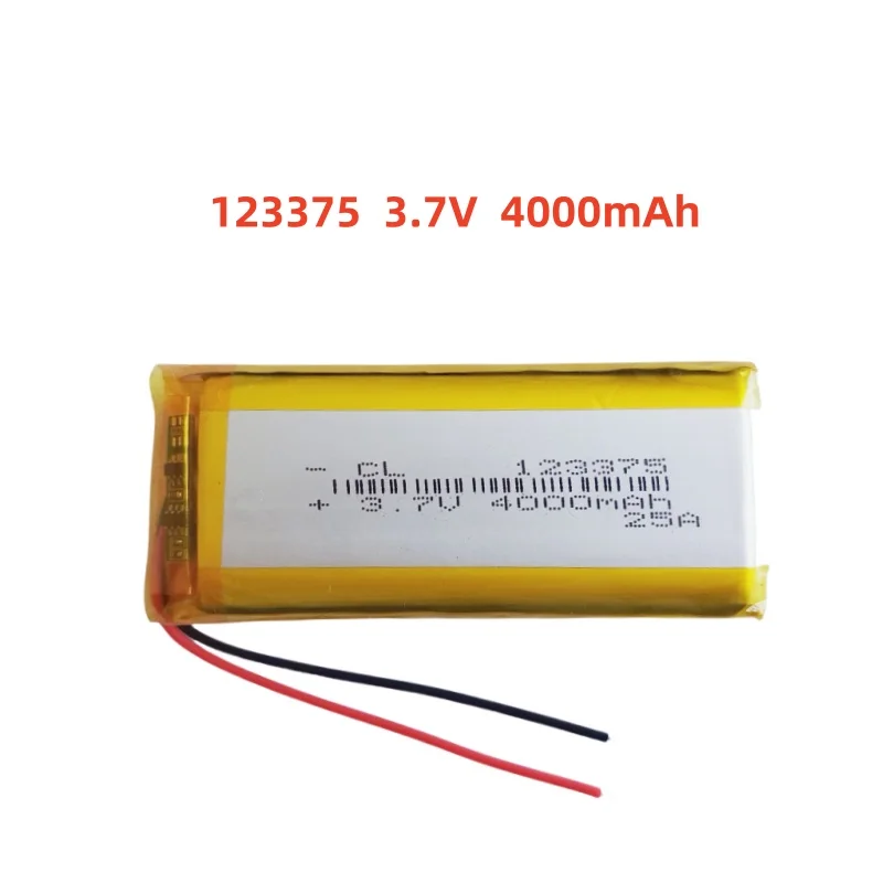 

123375 3.7V 4000mAh Lithium Polymer LiPo Rechargeable Battery Li cells For Wardrobe light LED sensor light