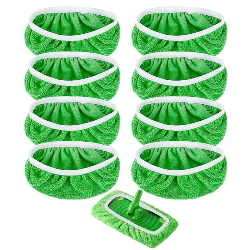 Floor Mop Flannel Cloth Covers Replacement Mop Refills Cover for Floor Mop Improve Cleanings Routine Pack of 6/8pcs