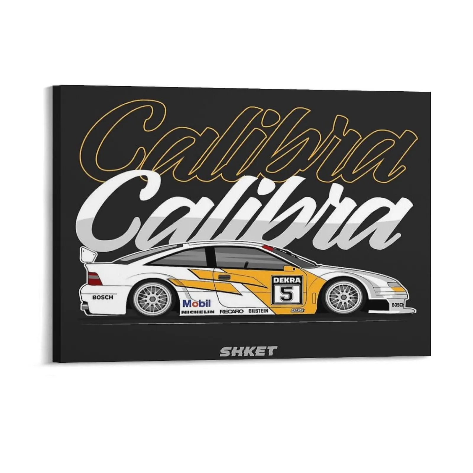 

Opel Calibra Dtm Race Car Canvas Painting Club Pub Garage Printing Wall Decor Race Car Framed Wall Painting