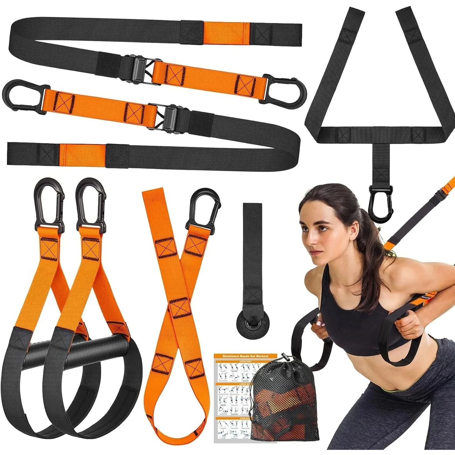 Heimfitness-Set Widerstandsbänder mit Griffen Türanker Tragbare Fitnessgeräte für Bodyweight-Training
