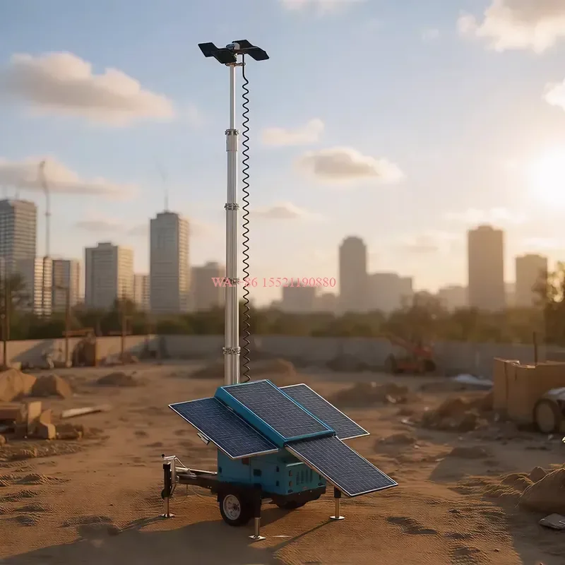 wmwmnu for Solar LED Mobile Lighting Towers IP67 Rating 5 Year Warranty Mining Construction