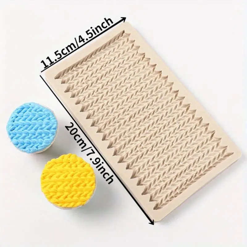 1PC Knitted Sweater Pattern Silicone Mold Fondant Cake Decoration Baking Tool Christmas Cake Rim