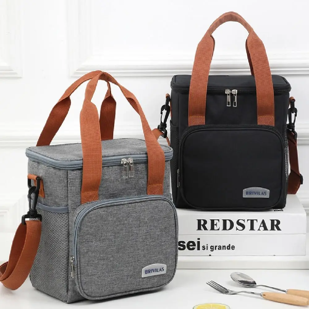 حقيبة غداء معزولة ذات سعة كبيرة وخفيفة الوزن ومضادة للتسرب وطوابقين وحقيبة تبريد الغداء وجيب جانبي وحزام كتف قابل للتعديل