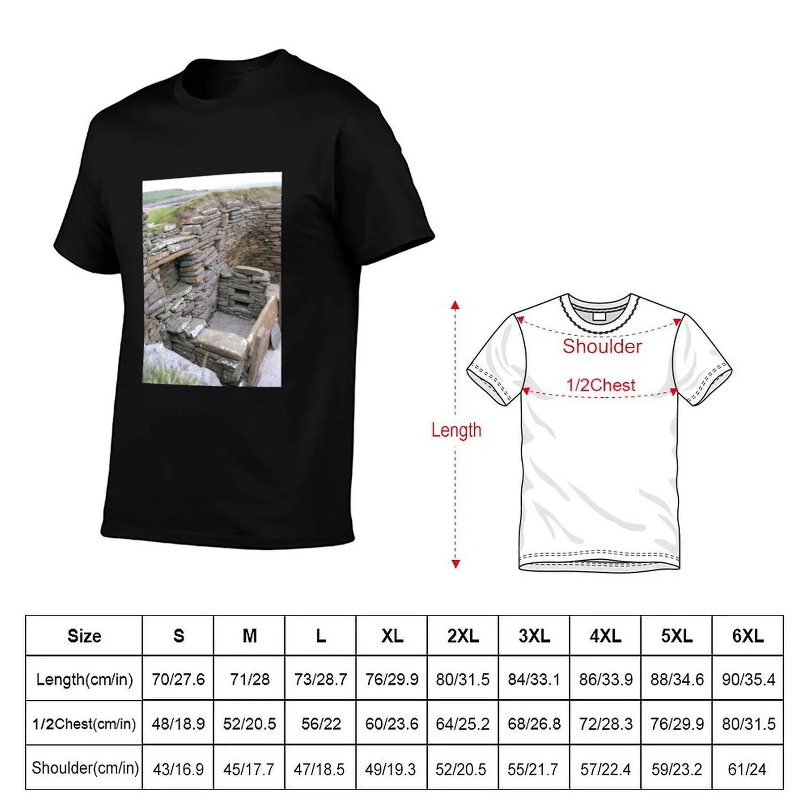 Interior of Neolithic house, Skara Brae T-Shirt plus size clothes heavyweights mens vintage t shirts