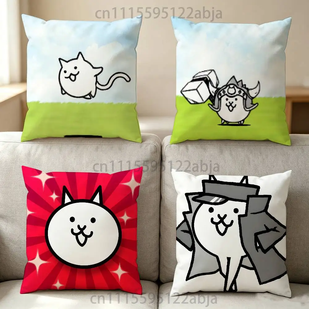 T-The Battle Cats Throw Pillow Case 50x50cm DIY Square Pillowcase Square Office Cushion Cover