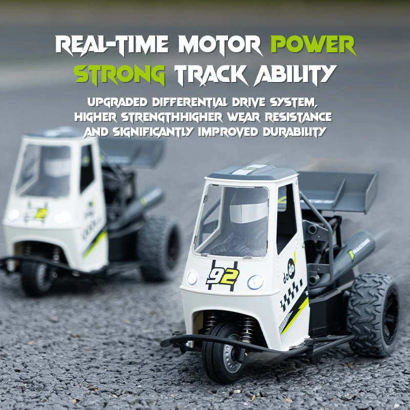 Auto RC a tre ruote con luci Spray 2.4G Telecomando elettrico Emulazione ad alta velocità Motociclette Giocattoli per bambini