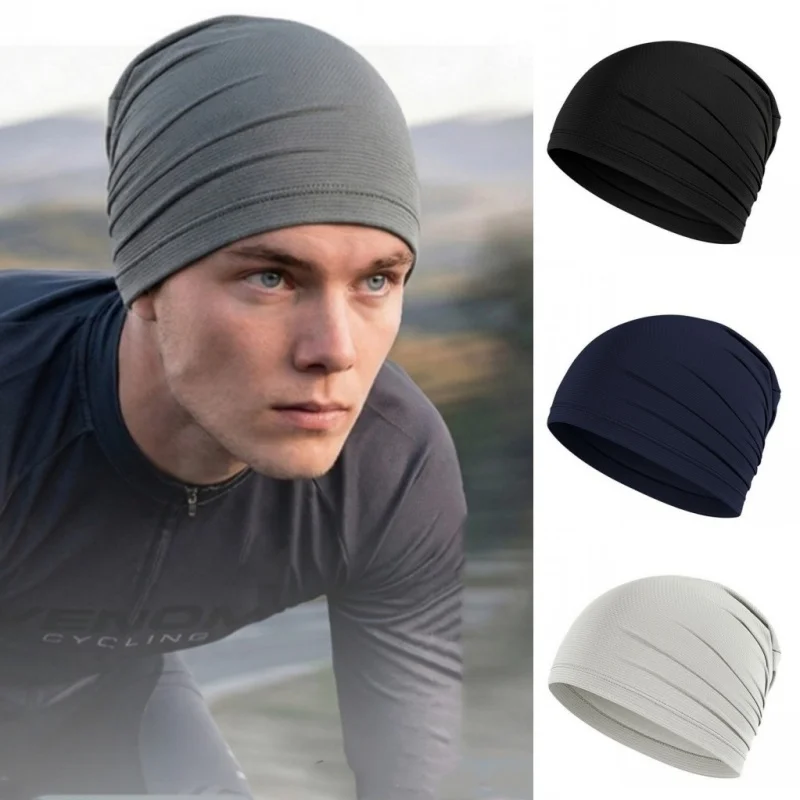 Schnell Trocknende Atmungsaktive Stretch-Beanie-Mütze Unisex Sport-Laufmütze Fahrrad-Unterhelm-Kappe Schweißabsorbierende Mütze – Detail 4