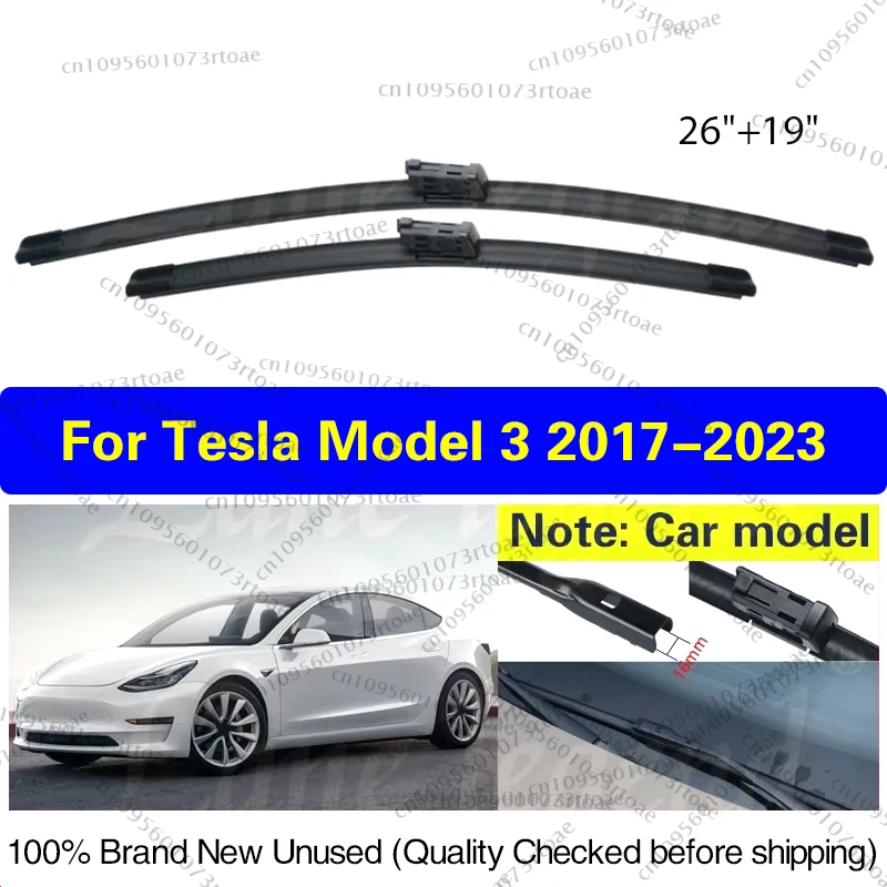 

Car Front Windshield Wipers For Tesla Model 3 2017 2018 2019 2020 2021 2022 2023 Wiper Blade Rubber 26"+19" Car Accessories